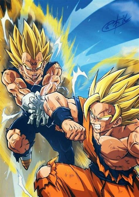 Dragon Ball Goku E Vegeta Se Enfrentam Em Batalha Pica De Pixel Art