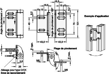 GN 139 4 Kit de montage oblique zinc moulé sous pression Hanser AG