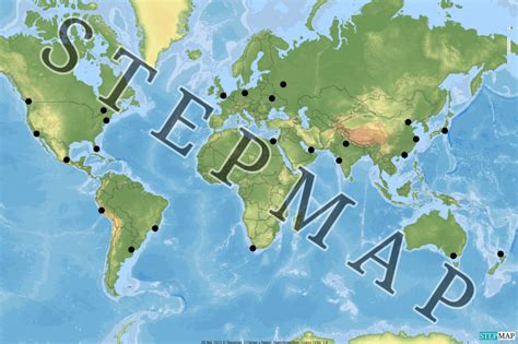 Stepmap Welt Mit St Dten Landkarte F R Welt