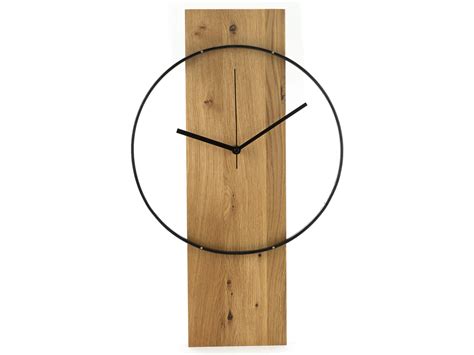 Moderne Wanduhr Aus Massivholz Eiche Minimalistische Holz Uhr Mit