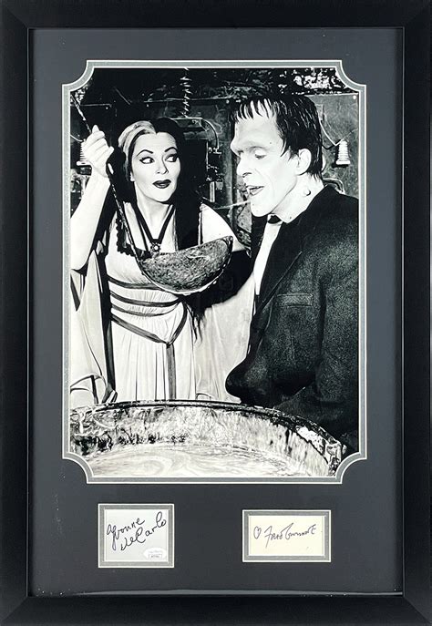 Yvonne De Carlo And Fred Gwynne Autographed The Munsters Cut Signatures