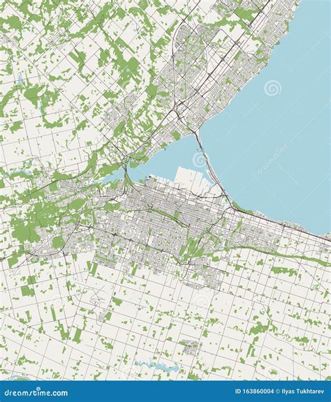 Hamilton Canada Skyline Detailed Vector Silhouette