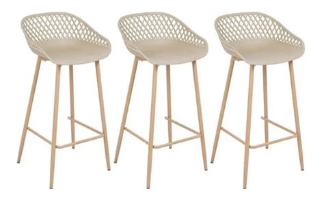 Kit Banquetas Altas Bancada Cozinha Clarice Cloe Nude Nude Parcelamento Sem Juros