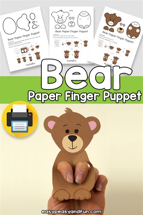 Teddy Bear Puppet Template