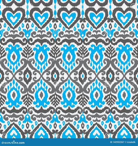 Ikat Ornament Ethnic Vector Seamless Pattern Stock Vector