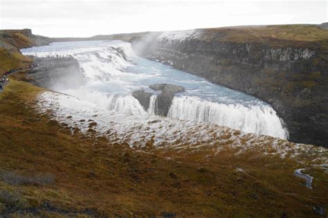 Gullfoss Waterfall The Golden Falls On The Hvita River Iceland Stock