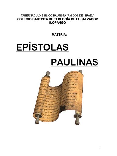 Folleto Epistolas Paulinas Pdf Pablo El Apóstol Jesús