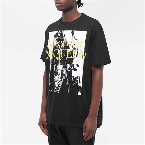 Alexander Mcqueen Logo Photo Print T Shirt Black Mix End Us