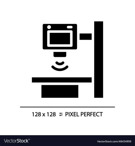 X Ray Machine Pixel Perfect Black Glyph Icon Vector Image