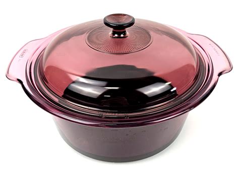 Vision Corning Ware Cookware 5L Dutch Oven Pot Pyrex Lid USA Cranberry