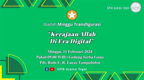 Ibadah Minggu Transfigurasi Minggu Februari Live Youtube