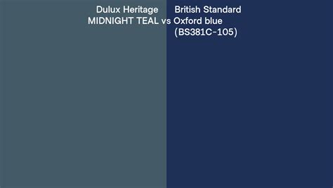 Dulux Heritage Midnight Teal Vs British Standard Oxford Blue Bs C