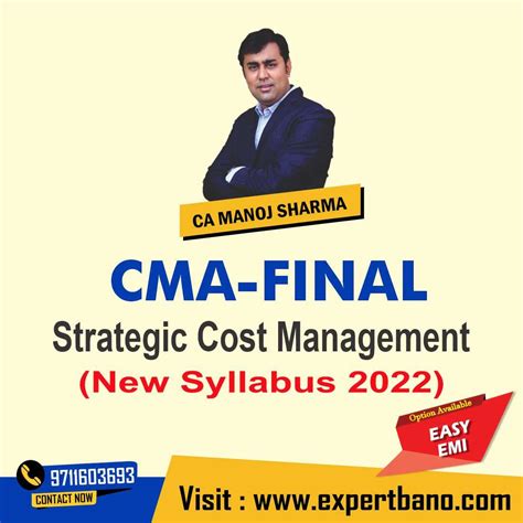 Cma Final Strategic Cost Management Scm By Mepl Classes Ca Manoj Sharma