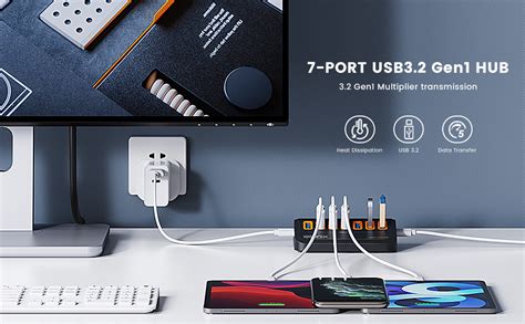 iDsonix Hub USB 7 Ports 2ème Génération 5Gbps Super Speed 5V 3A