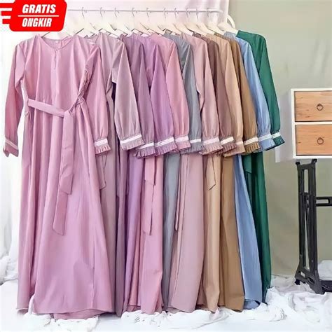 Jual Gamis Katun Polos Toyobo Fodu Premium Basic Maxi Syari Murah