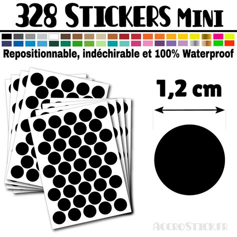 Ronds Cm Stickers Mini Gommettes Couleur Noir