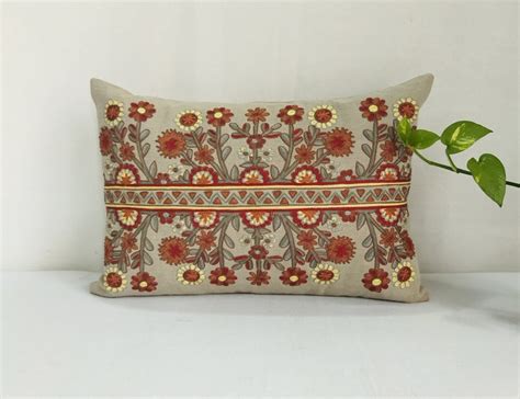 Handmade Crewel Embroidered Pillow Cover Etsy