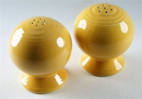 Vintage Fiestaware Pottery Original Yellow Salt And Pepper Etsy