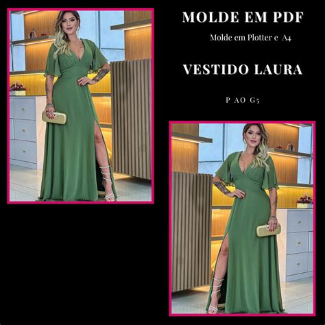 MOLDE VESTIDO LAURA AMS Moldes Em PDF Hotmart