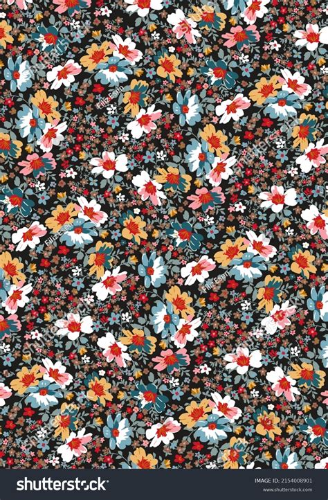 Cute Floral Pattern Small Flower Fabric Stock Illustration 2154008901