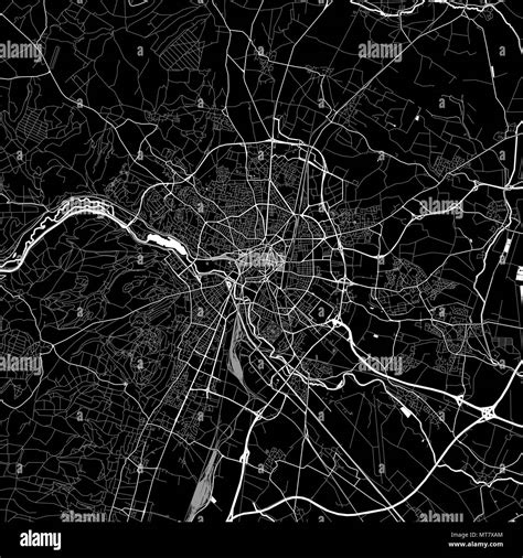 Mapa De La Zona De Dijon Francia Fondo Oscuro Versión Para Infografía Y Proyectos De