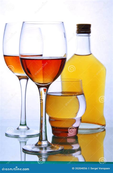 Bottle And Glasses With Alcohol Stock Photo Image Of Lifestyle Wine