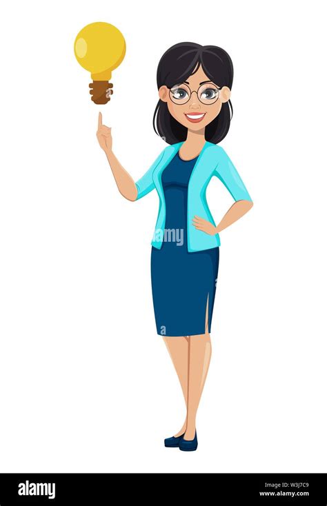 Back To School Teacher Woman Cartoon Character Has A Good Idea