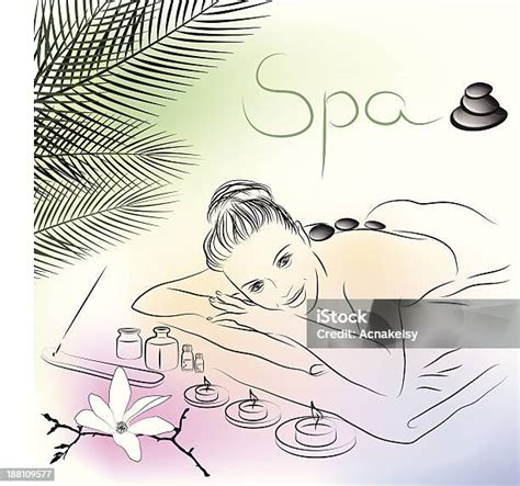 Illustration Vectorielle De Femme Allongée Pour Massage Au Spa Vecteurs