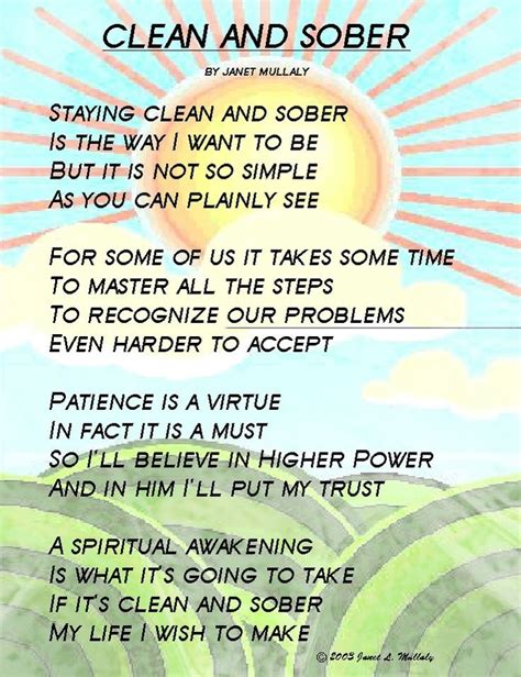 A Beautiful Poem About Being Clean And Sober By Janet Mullaly