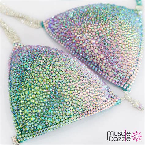 Crystal Bikini Blend Of Light Pink And Green Crystals