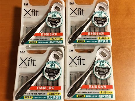 Yahoo オークション 【4セット】貝印 Xfit 5枚刃 替刃 4枚 ひげ剃り