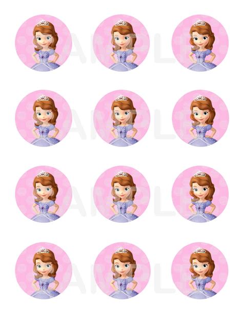 Sofia The First Cupcake Toppers 2 Birthday Party By Pinkieforpink 3