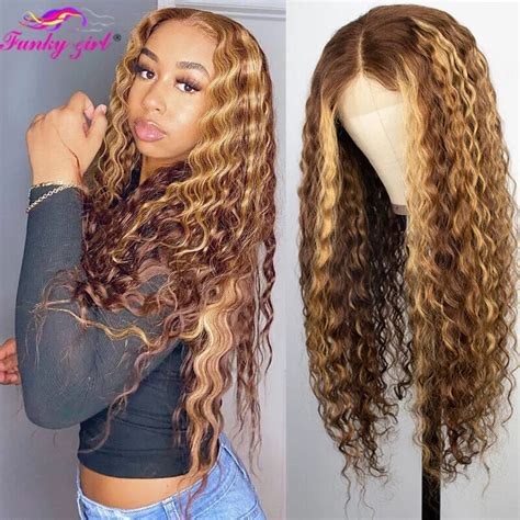 Water Wave Lace Front Peruca De Cabelo Humano Para Mulheres Destaque