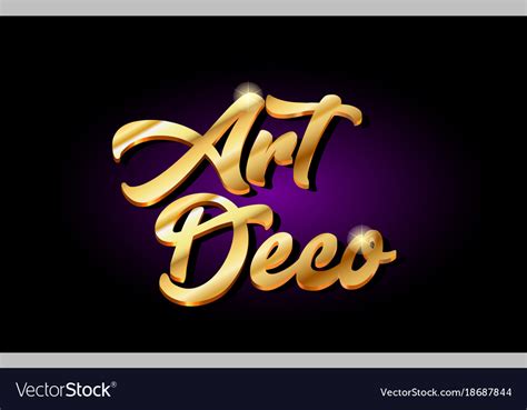 Art Deco D Gold Golden Text Metal Logo Icon Vector Image