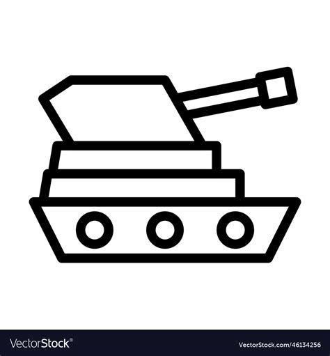 Tank icon outline style military army element Vector Image