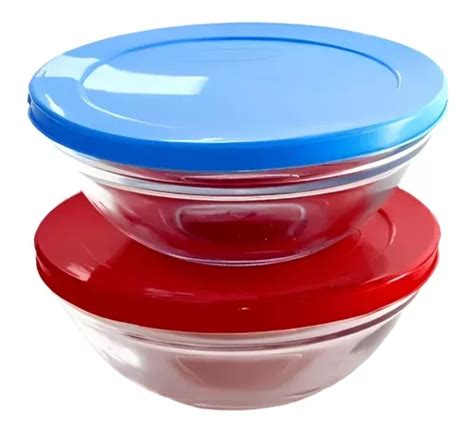 Bowl de cocina HERCOS JOGO DE TIGELAS VIDRO NADUR TAMPA 03 PEÇAS