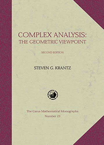 Amazon Complex Analysis The Geometric Viewpoint Carus Mathematical