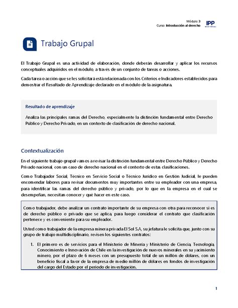 M3 TG Introducción al derecho Curso Introducción al derecho Trabajo