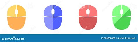 Computer Mouse Icons Vector Left And Right Click Vector Icons Set Of