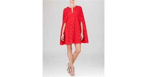 BCBGMAXAZRIA Bcbg Max Azria Cape Dress Brynna Lace In Red Lyst