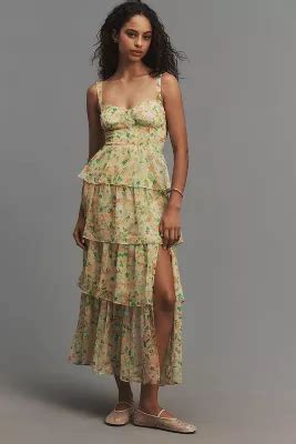 Astr The Label Midsummer Sweetheart Tiered Midi Dress Anthropologie