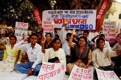 View Patna All India Dso Protests Sex Education In Schools