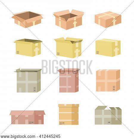 Set Cardboard Box Vector Photo Free Trial Bigstock