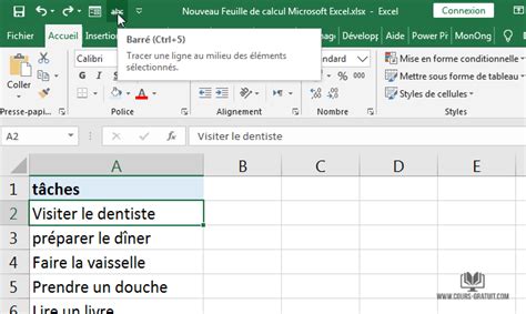 Tutoriel Comment Barrer Dans Excel Tutoriel Excel