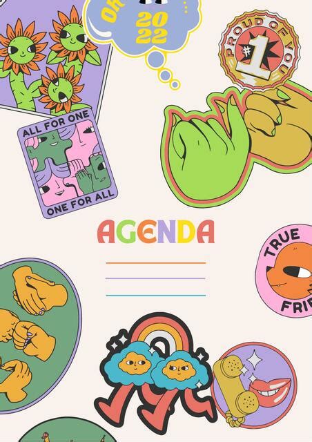 Agenda Personalizable Retro Multicolor Greyssnic Udocz