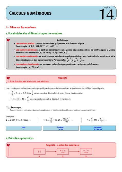 Arithm Tique Et Calcul Num Rique Me Ann E Coll Ge