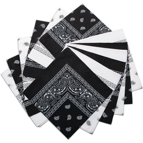 Bandanas Blackwhite Western Pack Of 12