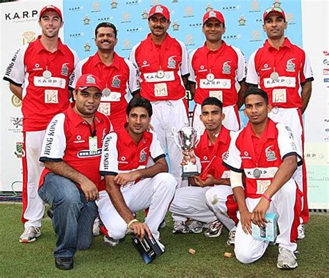 Hong Kong Pose With The Runners Up Trophy ESPNcricinfo