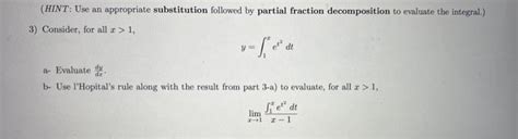 Solved Hint Use An Appropriate Substitution Followed B