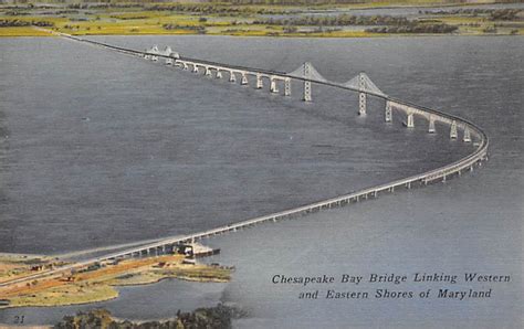 Chesapeake Bay Bridge Chesapeake Bay Bridge Maryland Md Postcards